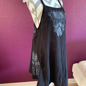 FREE PEOPLE Intimately Black Embroidery Dress
